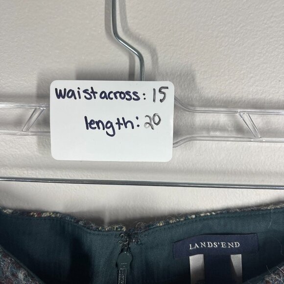 Lands End Wool Blend Mini Skirt Size 8 Faux Wrap Womens Academia Multicolor - Picture 5 of 5